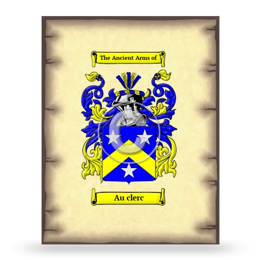 Au clerc Coat of Arms Print